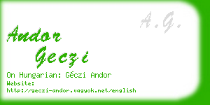 andor geczi business card