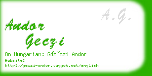 andor geczi business card